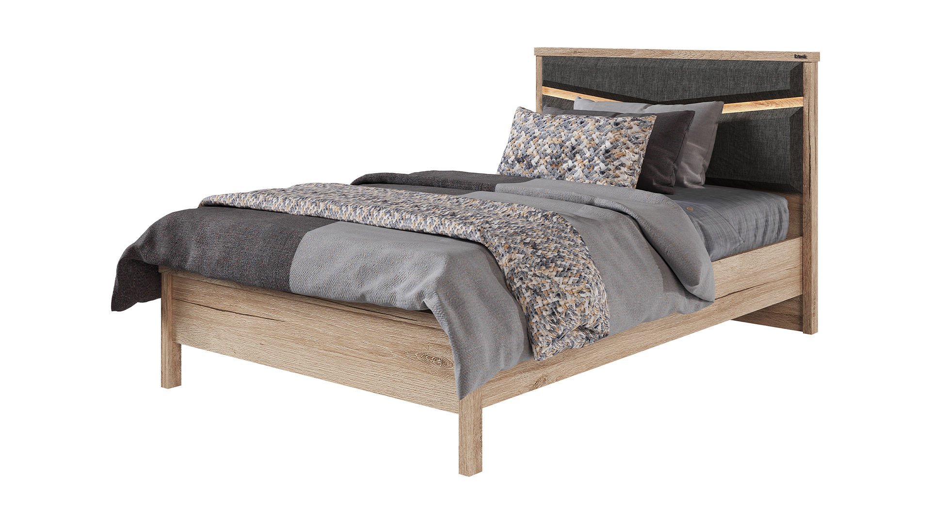 0015-120-lik-yatak-isikli Porto Bedstead 120cm - Image 1